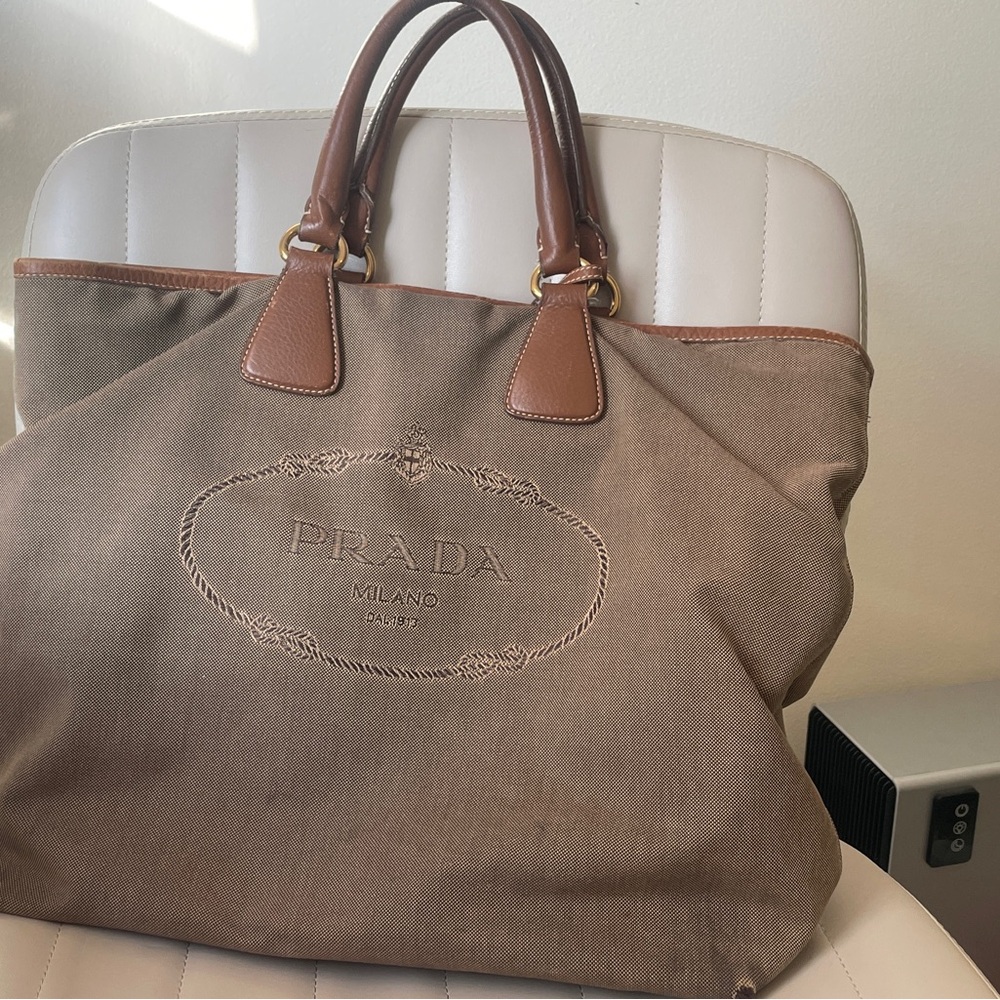 Authentic Prada Jacquard Tote Bag
